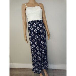 Lily Rose Blue White Junior's Maxi Dress Size Small